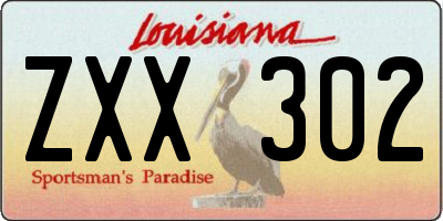 LA license plate ZXX302