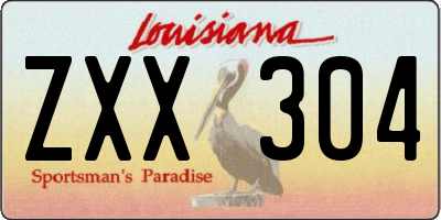 LA license plate ZXX304