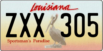 LA license plate ZXX305