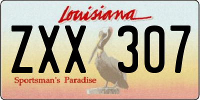 LA license plate ZXX307