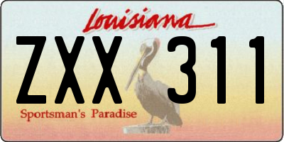 LA license plate ZXX311