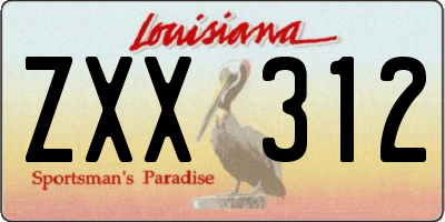 LA license plate ZXX312