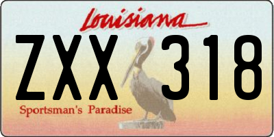 LA license plate ZXX318