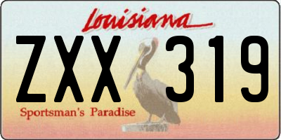 LA license plate ZXX319