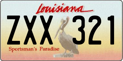 LA license plate ZXX321