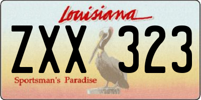 LA license plate ZXX323