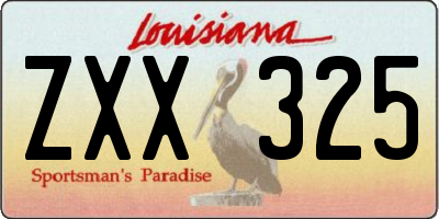 LA license plate ZXX325