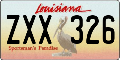 LA license plate ZXX326