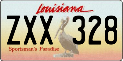 LA license plate ZXX328