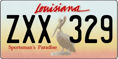 LA license plate ZXX329