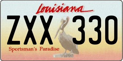 LA license plate ZXX330