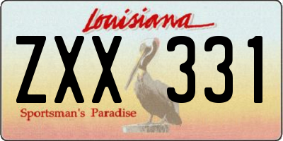 LA license plate ZXX331