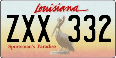 LA license plate ZXX332