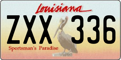 LA license plate ZXX336