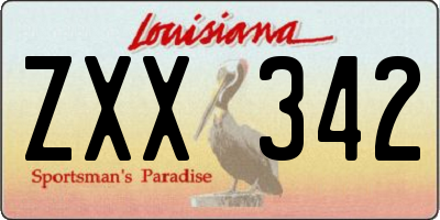 LA license plate ZXX342