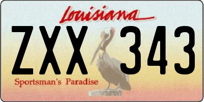 LA license plate ZXX343