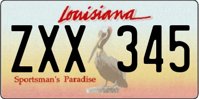 LA license plate ZXX345