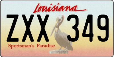 LA license plate ZXX349