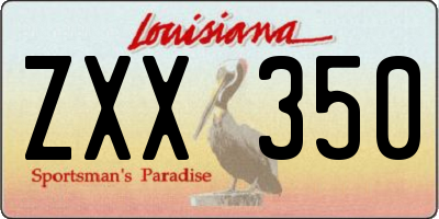 LA license plate ZXX350