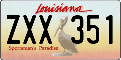 LA license plate ZXX351