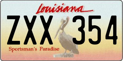 LA license plate ZXX354