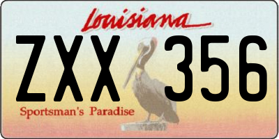 LA license plate ZXX356