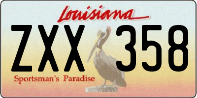 LA license plate ZXX358