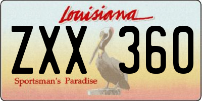 LA license plate ZXX360