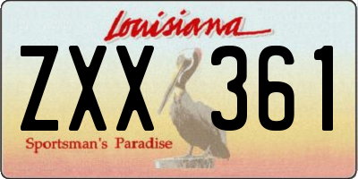 LA license plate ZXX361