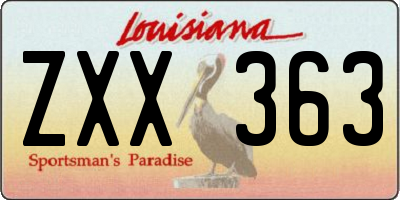 LA license plate ZXX363