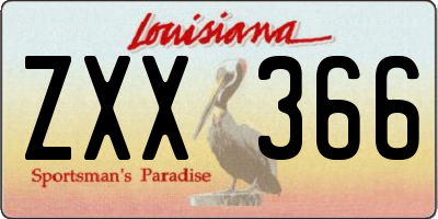 LA license plate ZXX366