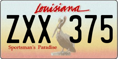 LA license plate ZXX375