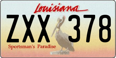 LA license plate ZXX378