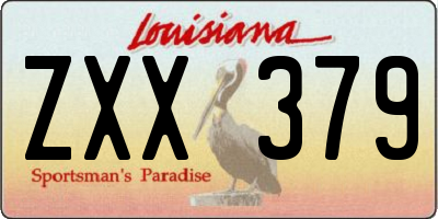 LA license plate ZXX379