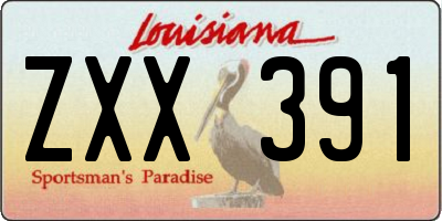 LA license plate ZXX391