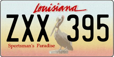 LA license plate ZXX395