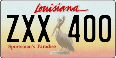 LA license plate ZXX400