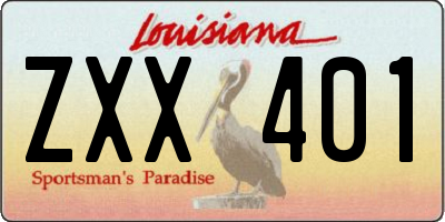 LA license plate ZXX401