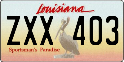 LA license plate ZXX403