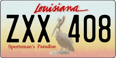 LA license plate ZXX408