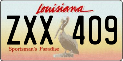 LA license plate ZXX409