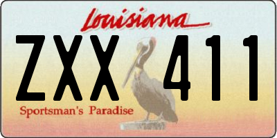 LA license plate ZXX411