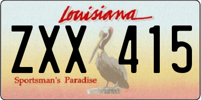 LA license plate ZXX415