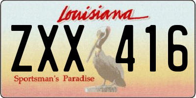 LA license plate ZXX416