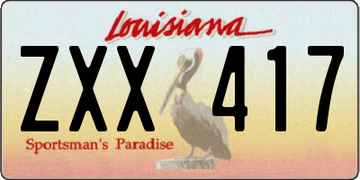 LA license plate ZXX417
