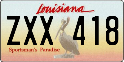 LA license plate ZXX418