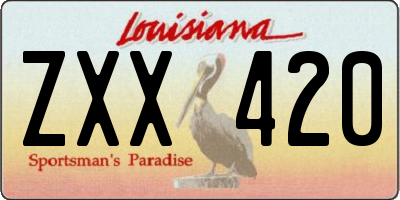 LA license plate ZXX420
