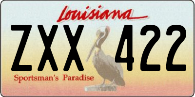 LA license plate ZXX422