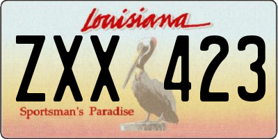 LA license plate ZXX423