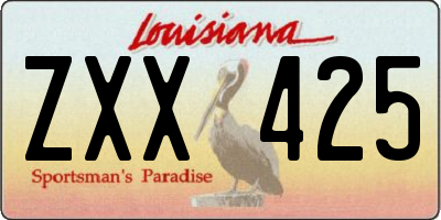 LA license plate ZXX425